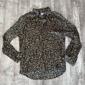 Zara Men’s Silk Black Camo Patterned Shirt